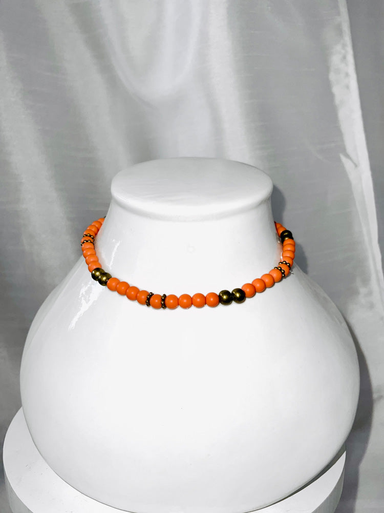 Collier Ras du Cou - Aphrodite - Corail
