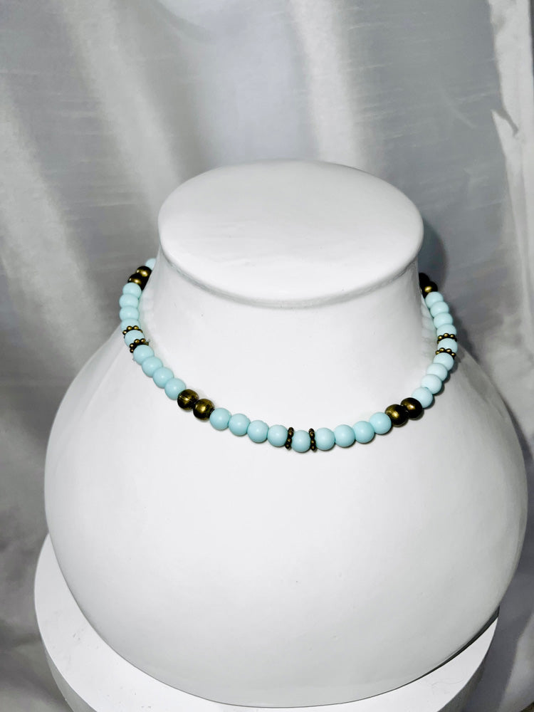 Collier Ras du Cou - Aphrodite - Bleu ciel